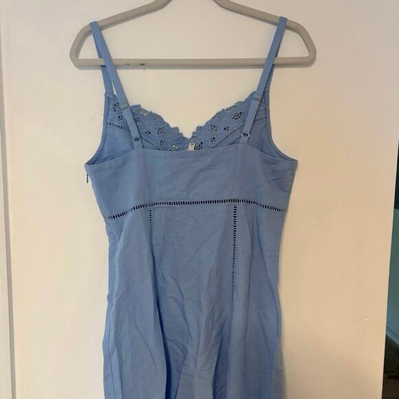NWT Madewell Sweetheart Midi Dress in Linen-Cotton Blend In Light Blue Size 6 - Picture 10 of 11